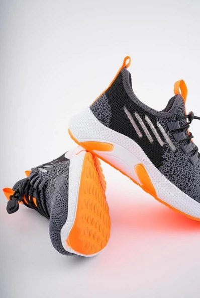 Tutinom 507-24 Triko Sneaker Erkek Çocuk Ayakkabı Füme Oranj 26-30 - Resim 3