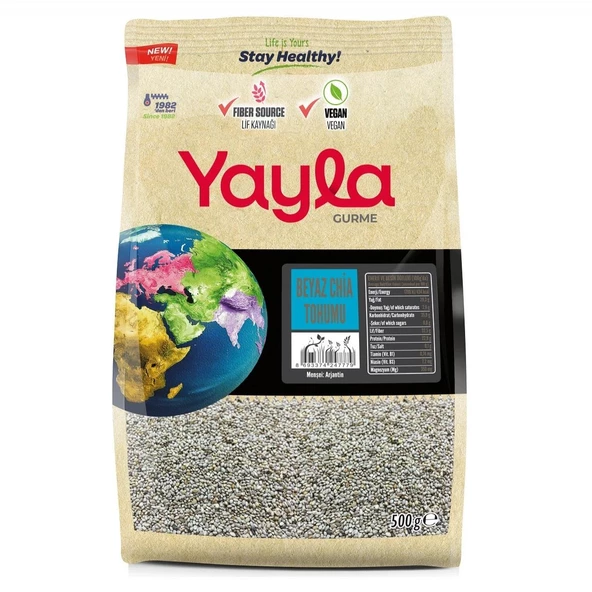 Yayla Gurme Beyaz Chia Tohumu 500 gr