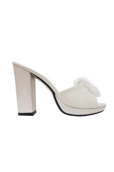 Beyazıd 4612 Rugan 10mm Abiye Platform Topuklu Terlik - Resim 2