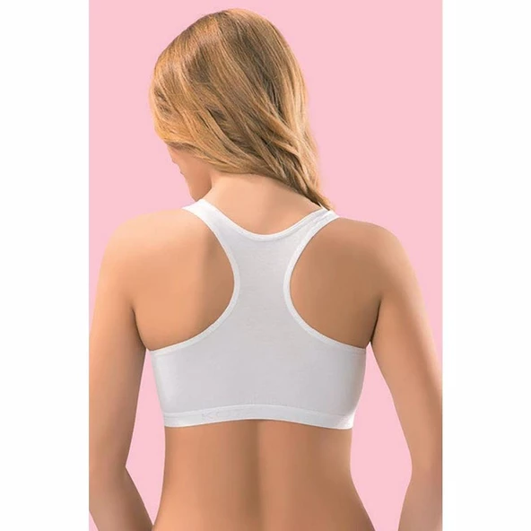 Kota Kadın Likralı Sporcu Büstiyer Yarım Atlet Body-6050  Beyaz L - XL - Resim 2