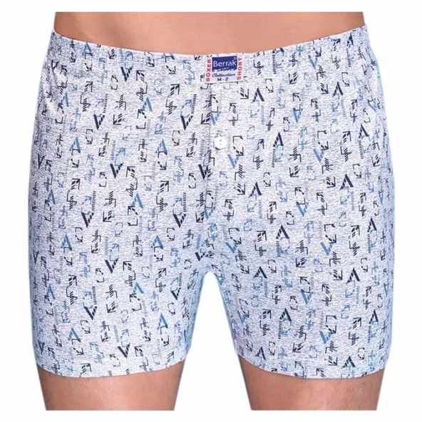 Berrak 1053 Erkek Boxer Desenli 6'Lı   M Karışık Renk - Resim 2