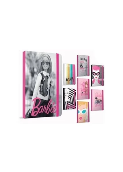 Gıpta Barbie 13x21 Sert Kapak Lastikli Defter 120 Yp Çizgili 6931 Gipta