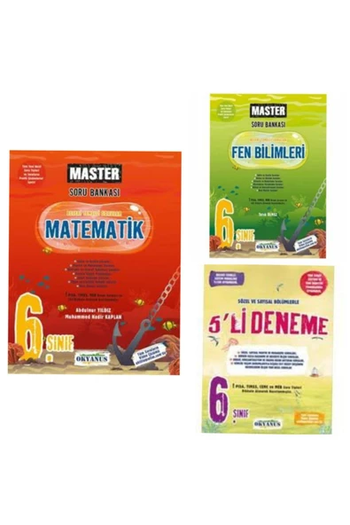 6. Sınıf Okyanus Master Matematik, Fen Bilimleri +6. Sınıf 5'li Deneme Seti