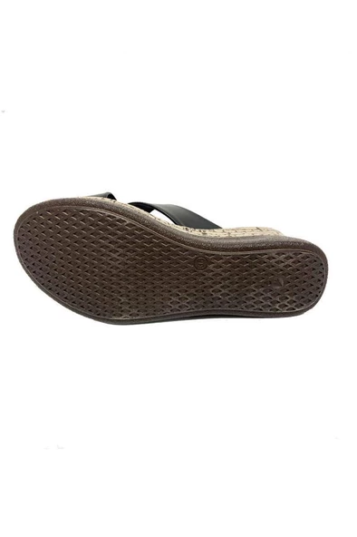 Eloriss 785-24 Ortopedik Deri Dolgu Topuklu Kadın Terlik - Resim 3