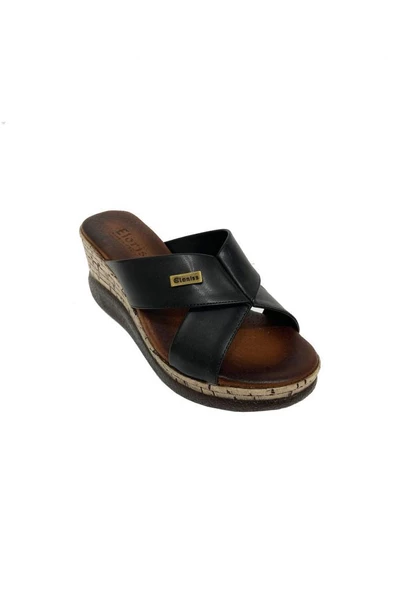 Eloriss 785-24 Ortopedik Deri Dolgu Topuklu Kadın Terlik ürün görseli 1