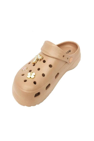 Akınal E428-24  Medical Sabo Taşlı Kadın Terlik Pastel Kahverengi - Resim 2