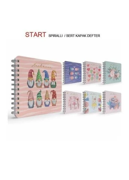 Gıpta Start Spiralli Sert Kapak Defter 16x16 Cm 100 Yaprak Noktalı