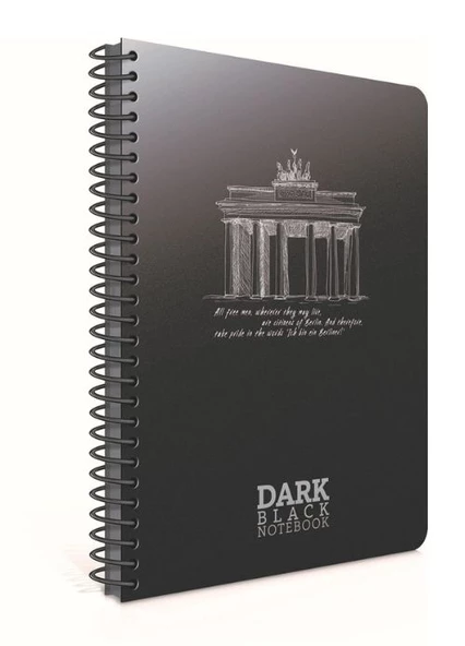 Dark Spiralli Plastik Kapak Defter 17x24 50 Yaprak Çizgisiz (2673) Gıpta