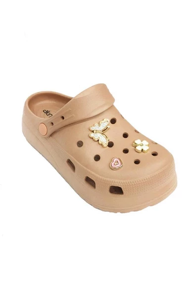 Akınal E428-24  Medical Sabo Taşlı Kadın Terlik Pastel Kahverengi ürün görseli 1