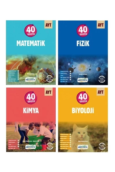 2024 AYT 40 Seans Matematik - Fizik - Kimya - Biyoloji Konu Özetli Soru Bankası Set Okyanus