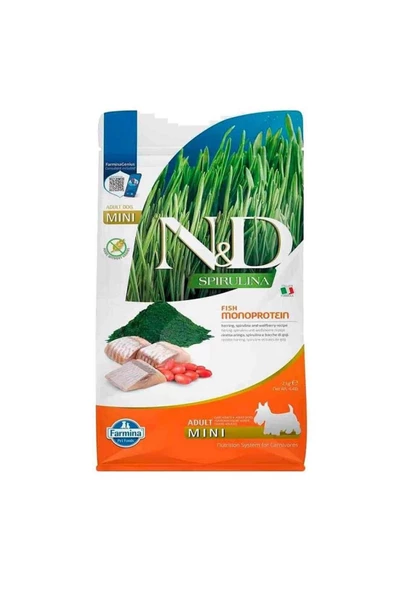 N&D Spirulina Ringa Balıklı Küçük Irk Tahılsız Köpek Maması 2kg