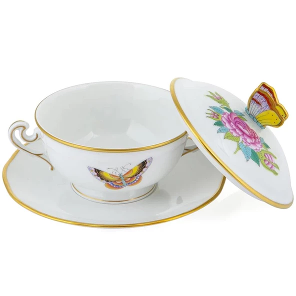 Herend Kapaklı Çorba Fincanı ve Tabağı - Resim 2