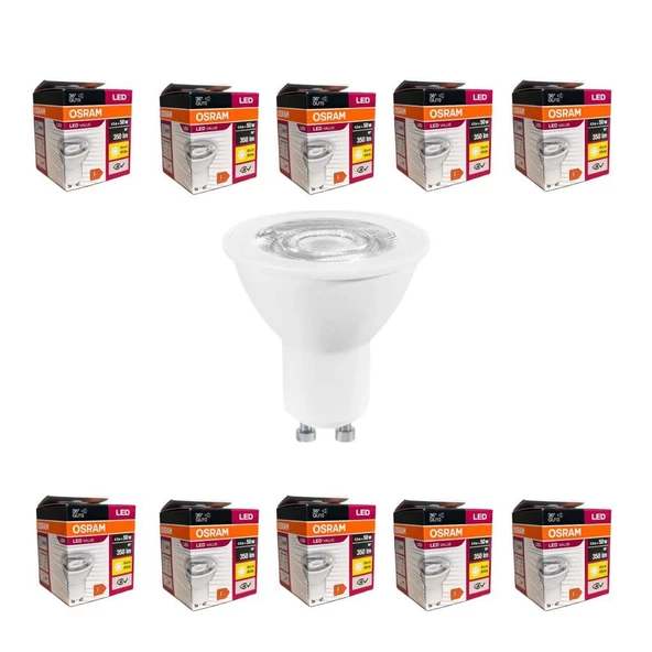 Osram Led Value 4.5W Sarı Işık Gu10 Duy 350 lm 10 lu Paket