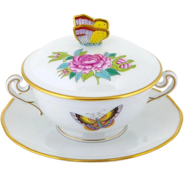 Herend Kapaklı Çorba Fincanı ve Tabağı ürün görseli