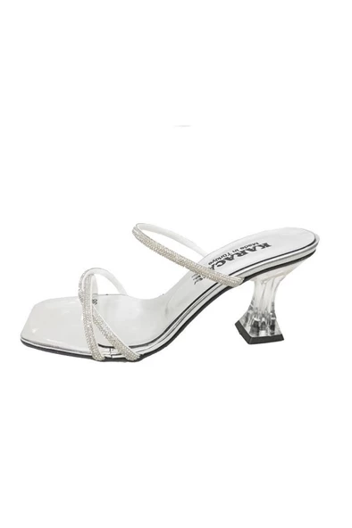 Rüya 8208-5 Rugan Taşlı İnce Topuk Kadın Terlik - Resim 9