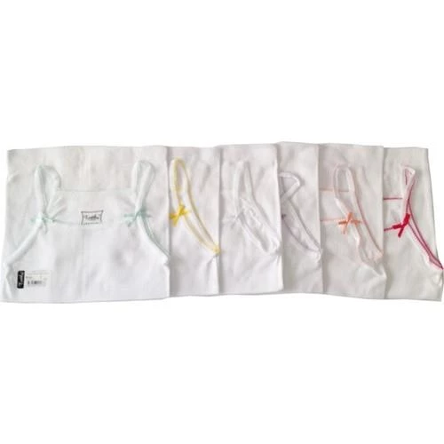 TUTKU 0165 KIZ İP ASKILI İŞLEMELİ ATLET 6 Adet  Beyaz 6 (11-12YAŞ) ürün görseli 1