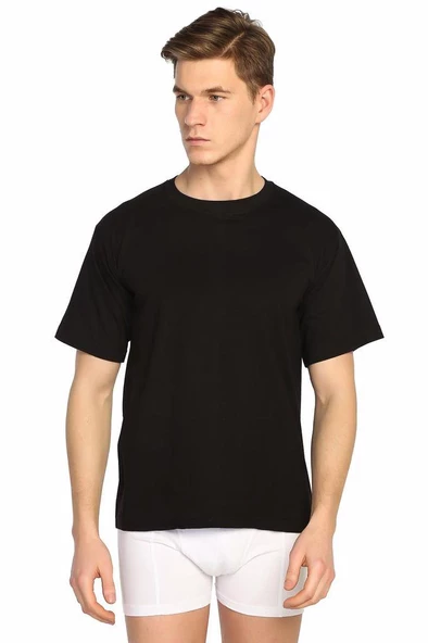 12 Adet SEHER YILDIZI ERKEK PENYE O YAKA RENKLİ  Siyah 3XL