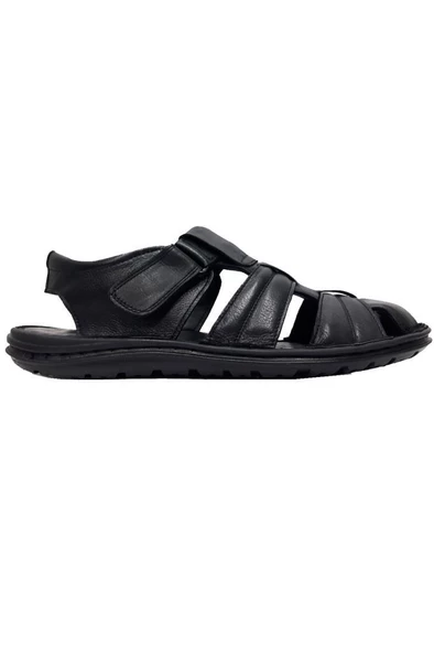 Esba 206 Hakiki Deri Büyük Numara Erkek Sandalet - Resim 2