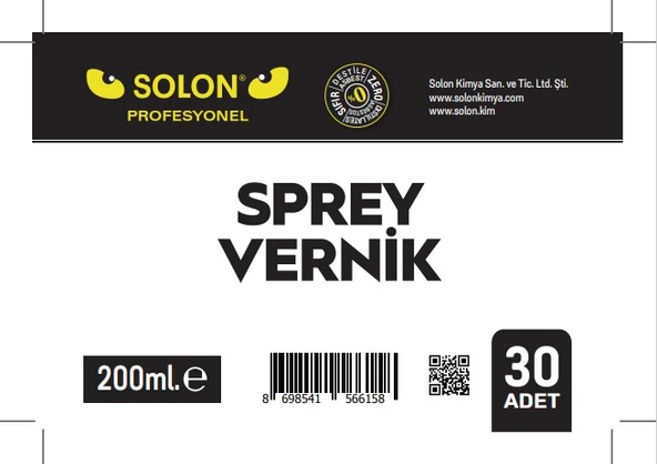 30 Adet (1 Koli) Profesyonel Parlak Sprey Vernik 200 ml - 4