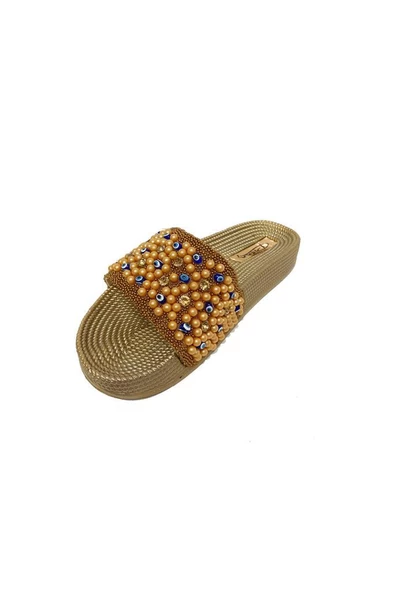 Pienn 20037-007 Anatomik Fashion Taşlı  Kadın Terlik - Resim 2