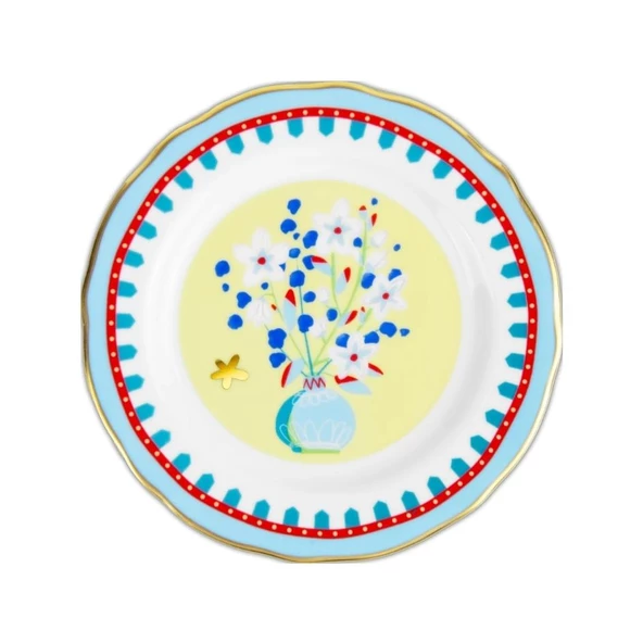 Baci Milano Mamma Mia Vazo Desenli Tatlı Tabağı 16 cm