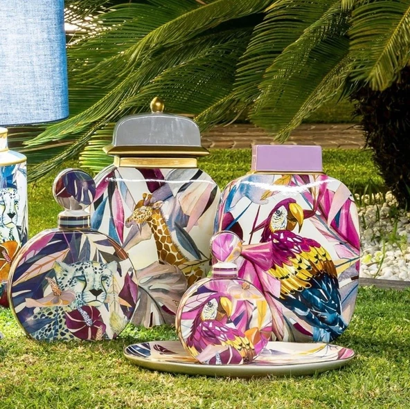 Baci Milano Savana Kavanoz Porselen 27x15x38 cm - Resim 2