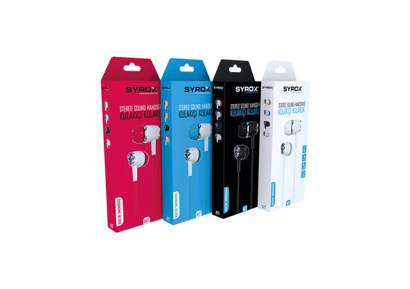 Syrox K17 3.5mm AUX 1.20mt Kablolu Mikrofonlu Kulakiçi Kulaklık - Siyah - Resim 5
