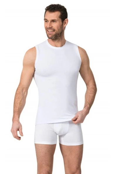 Namaldı Erkek Likralı Bisiklet Yaka Body Fanila 3'Lü Paket - 189  Beyaz M
