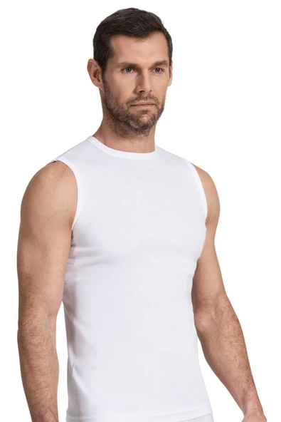 Namaldı Erkek Ribana Body Bisiklet Yaka Fanila 6'Lı Paket - 119  Beyaz XL