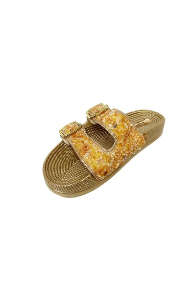 Pienn 20057-001 Anatomik Fashion Taşlı  Kadın Terlik - Resim 2