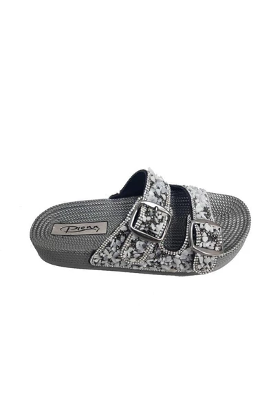 Pienn 20057-001 Anatomik Fashion Taşlı  Kadın Terlik - Resim 4