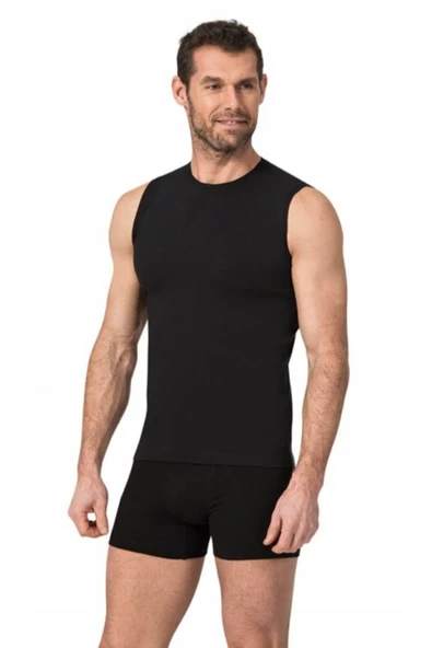 Namaldı Erkek Likralı Bisiklet Yaka Body Fanila 3'Lü Paket - 189  Siyah S