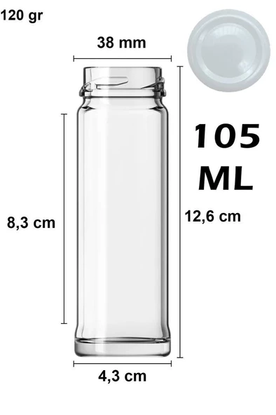 6 Adet Metal Kapaklı Cam 105cc Mini Baharat Süs Saklama Kabı Kavanozu - 2