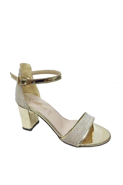 Rüya 010-1 Simli Rugan Tek Bantlı Fashion Kadın Sandalet - 7