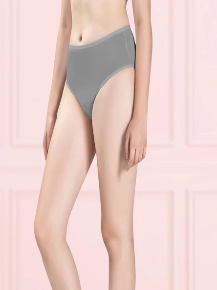 Jiber Kadın Bato Bikini Külot 652 - 12 Adet  Gri 2XL