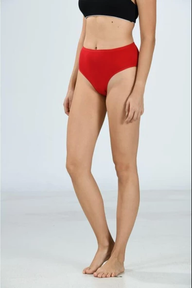 Jiber Kadın Bato Bikini Külot 652 - 12 Adet  L Kırmızı