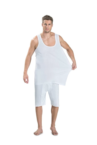 Jiber Erkek Büyük Beden Askılı Atlet 2'Li - 180  Beyaz 3XL