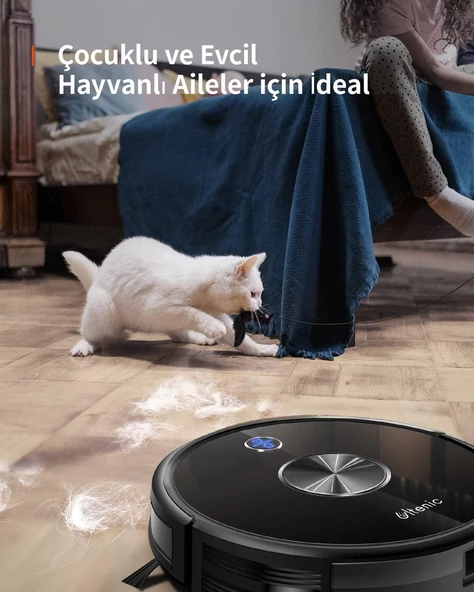 Ultenic D5s Pro Vacuum & Mop Robot Süpürge, 3000Pa, Siyah (Teşhir Outlet) - 7