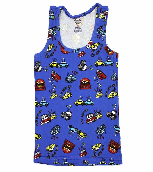 Gümüş Erkek Çocuk Likralı Desenli Atlet 3088  - 12 Adet  Karışık Renk 2 (3-4 YAŞ) - Resim 8