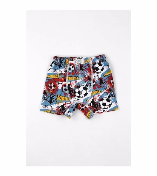 Gümüş Erkek Çocuk Likralı Emprime Desenli Boxer 3089 - 12 Adet  Karışık Renk 2 (3-4 YAŞ) - 4