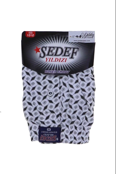 Sedef Yıldızı Erkek Desenli Penye Boxer 1012 - 3 Adet  XL Karışık Renk - Resim 3
