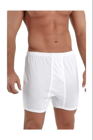 Sedef Yıldızı Erkek Arjantin Paçalı Boxer Külot 1006 - 6 Adet KB5205  Beyaz 4XL