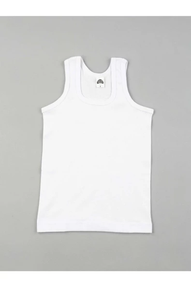 Gümüş Erkek Çocuk Ribana Askılı Atlet 3023 - 6 Adet  Beyaz 6 (11-12YAŞ) - Resim 2