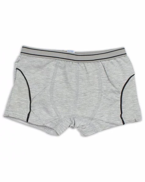 TUTKU 0133 ERKEK ÇOCUK LİKRALI BOXER 6 Adet   Gri 5 (9-10 YAŞ) ürün görseli
