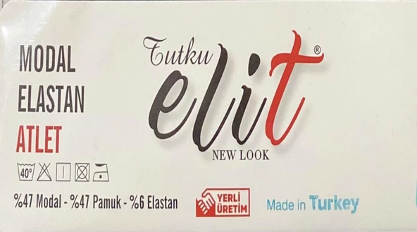 Tutku Elit Erkek Modal Likralı Askılı Atlet 1201 - 12 Adet  Siyah S - 5
