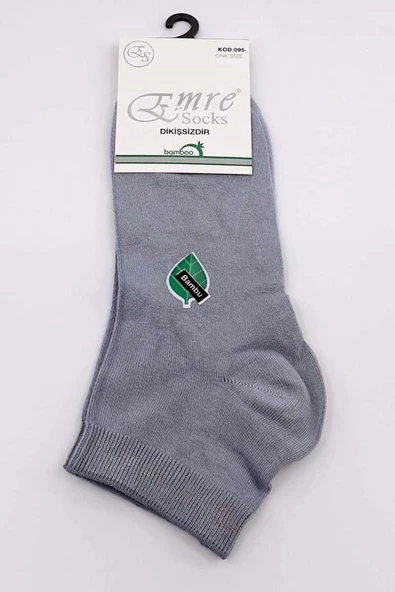 6 Çift Bambu Kısa Patik Erkek Çorap Emre  Gri 40-44 ürün görseli 1