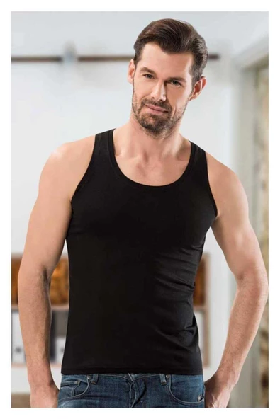 Anıt Erkek Modal Atlet 1200 - 3 Adet  Siyah 2XL