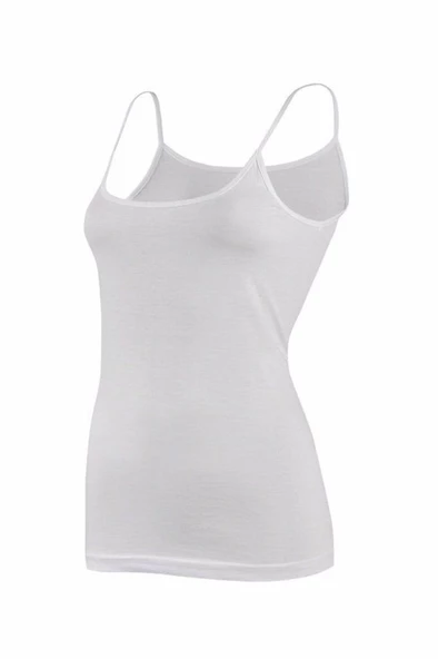 Yıldız Kadın Süper İnce İp Askılı Atlet 3'Lü Paket -2245-2246-2247  Beyaz 3XL - Resim 2