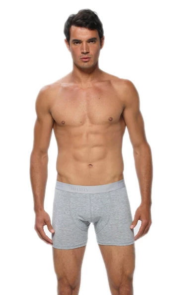 Gümüş Erkek Likralı Penye Boxer 4018 - 3 Adet  Gri 2XL