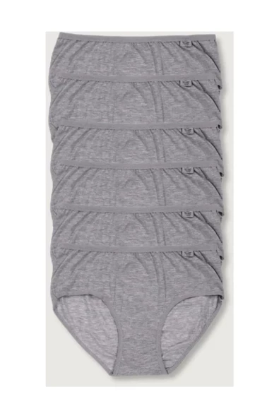 Tutku Kadın Likralı Yüksek Bel Bato Külot 0924 - 6 Adet  M Gri - Resim 5